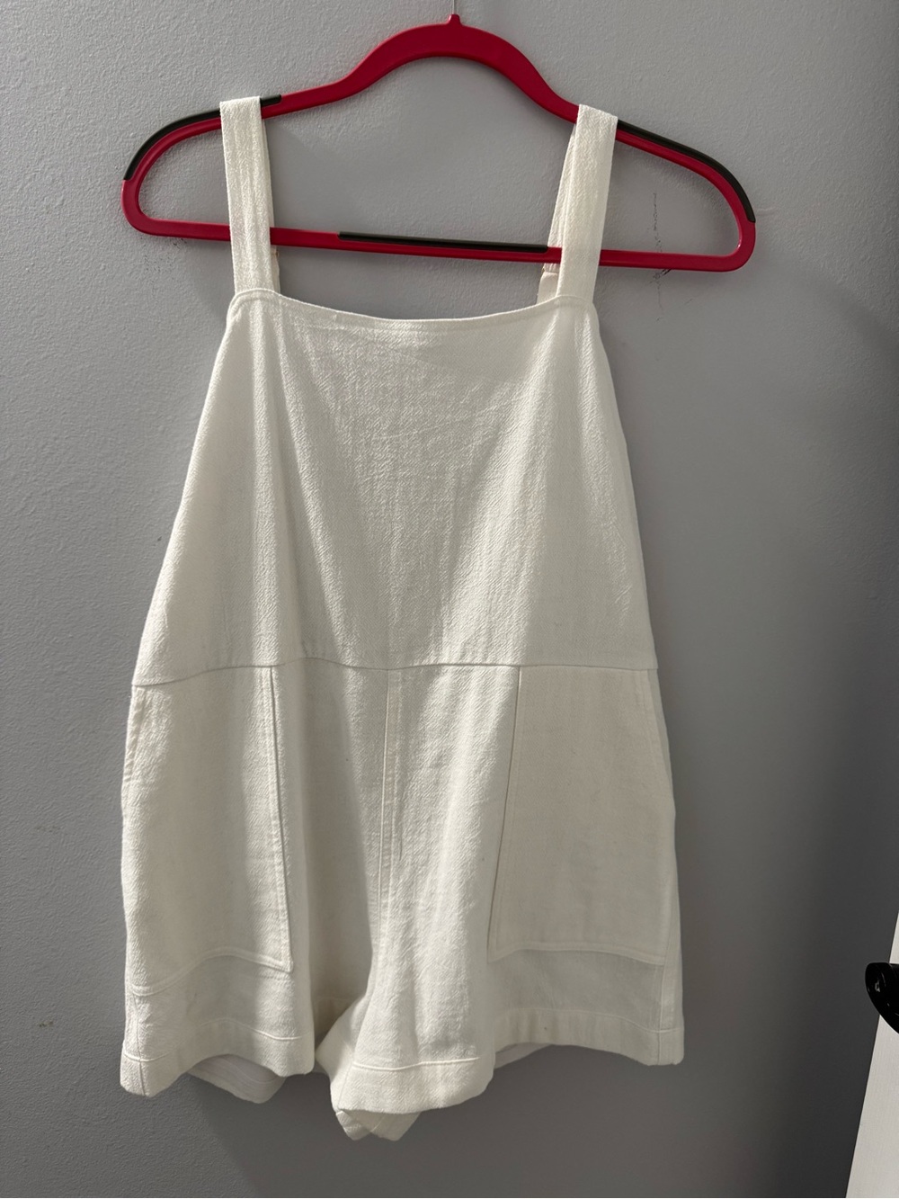Show Me Your Mumu Ivory Overall Romper Shorts Size M